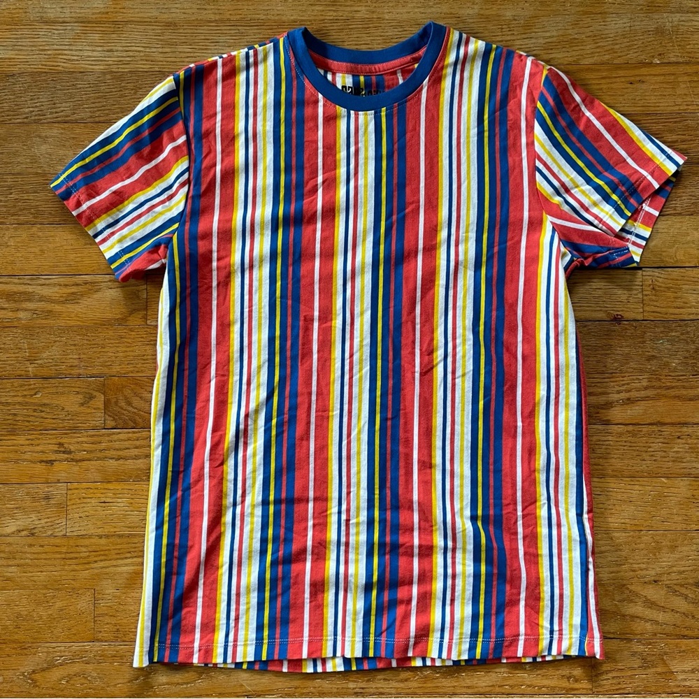 Vintage San Francisco Work Shirts Blue Red White Yellow Striped Cotton Small S